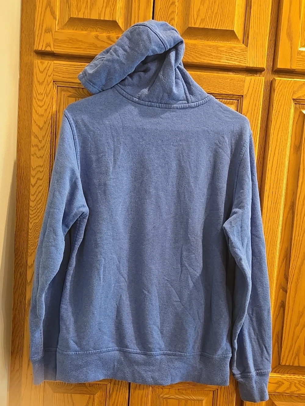 The North Face MED. Mens Unisex Blue Pullover Hoodie Half Done Graphic Top